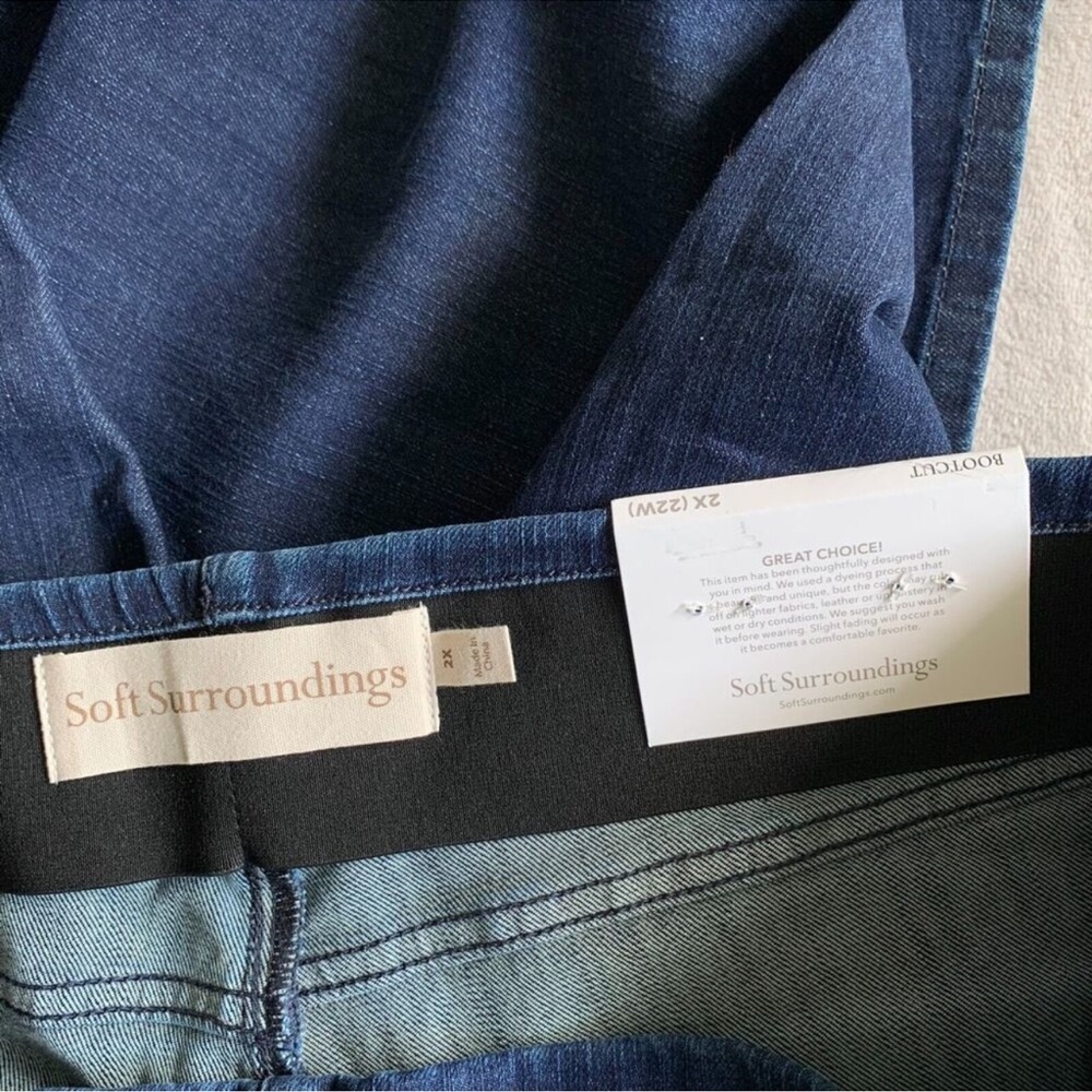 NWT Soft Surroundings Ultimate Pull On Jeans Bootcut Dark Wash 2X 22W Stretch - Picture 3 of 4